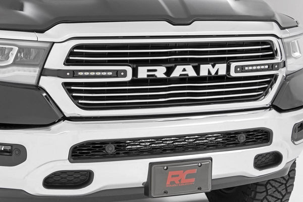 Rough Country - Dual 6in LED Grille Kit - Black Slimline - Ram 1500 2WD/4WD (2019-2024)