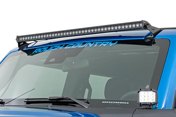 Rough Country - LED Light Kit - Upper Windshield - 40 In. Black Single Row - Ford Bronco (21-25)