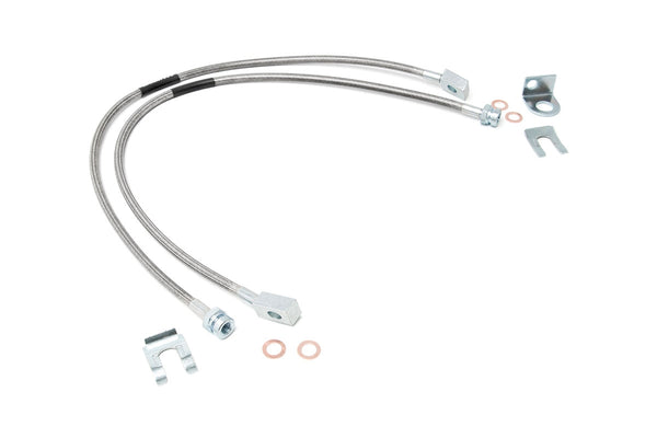 Rough Country - Brake Lines - Stainless - FR - 4-6 In. Lift - Jeep Wrangler TJ (97-06)/Wrangler Unlimited (04-06)
