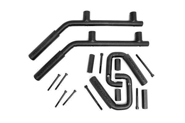 Rough Country - Grab Handles - Steel - FR & RR - Black - Jeep Wrangler JK/Wrangler Unlimited (07-18)