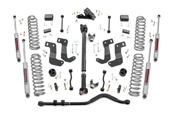 Rough Country - 3.5 Inch Lift Kit - C/A Drop - FR D/S - Jeep Wrangler Unlimited 4WD (18-23)