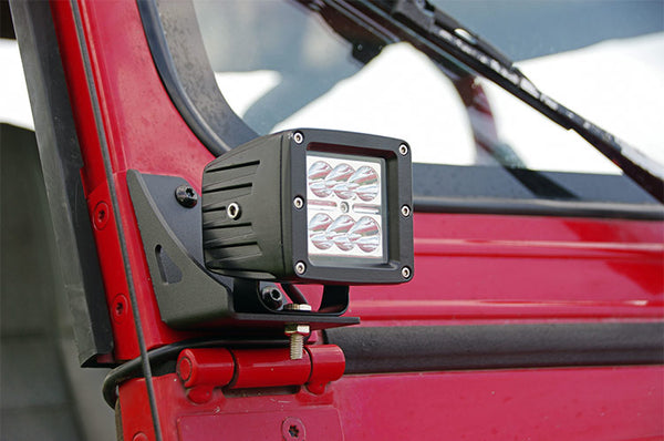 Rough Country - LED Light Mount - Lower Windshield - Pod Pair - Jeep Wrangler YJ 4WD (87-95)