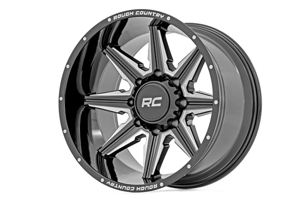 Rough Country - Rough Country 91M Series Wheel/One-Piece/Gloss Black/20x12/8x170/-44mm