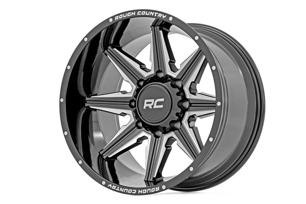 Rough Country - Rough Country 91M Series Wheel/One-Piece/Gloss Black/20x12/6x5.5/-44mm