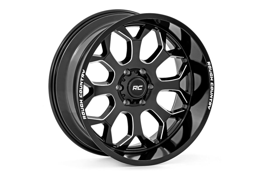Rough Country - Rough Country 96 Series Wheel/One-Piece/Gloss Black/22x10/6x5.5/-19mm