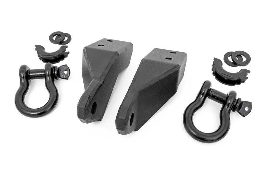 Rough Country - Tow Hook Brackets - D-Ring - Bull Bar Sup - Toyota Tundra 2WD/4WD (2007-2021)