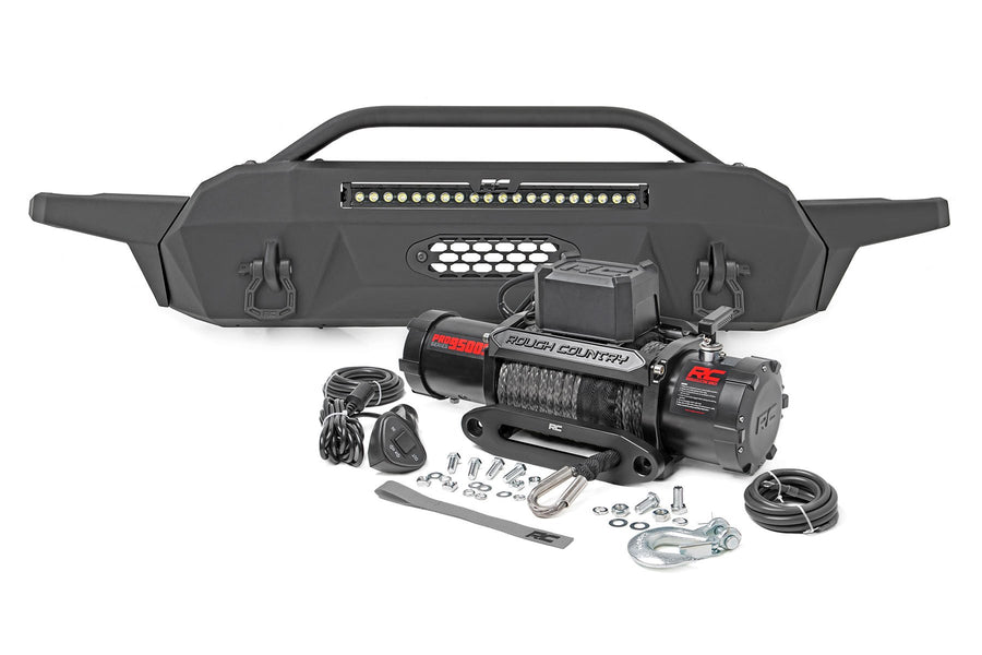 Rough Country - Front Bumper - Hybrid - 20 In. Blk LED - 95000S - Toyota Tacoma 2WD/4WD (16-23)