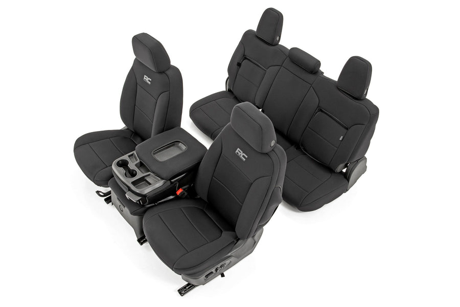 Rough Country - Seat Covers - FR 40/40/20 & RR Back Storage - Chevy/GMC Sierra/Silverado 1500 (19-25)