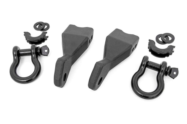 Rough Country - Tow Hook Brackets - D-Ring Combo - Chevy Silverado 1500 2WD/4WD (2019-2025 & Classic)