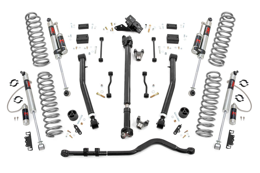 Rough Country - 3.5 Inch Lift Kit - Adj Lower - FR D/S - M1R - Jeep Wrangler Unlimited 4WD (18-23)