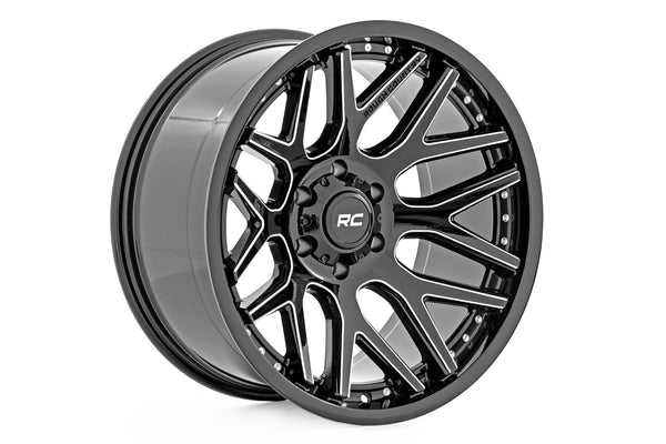Rough Country - Rough Country 95 Series Wheel/Machined One-Piece/Gloss Black/20x10/8x170/-19mm