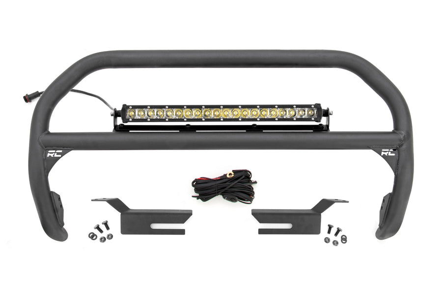 Rough Country - Nudge Bar - 20 Inch Chrome Single Row LED - Ford Bronco 4WD (2021-2025)