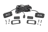 Rough Country - 3x1.75 Inch Black Series LED Slim Aux - SAE Fog - Flush Mount - Pair - 70908