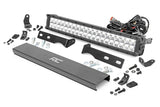 Rough Country - LED Light Kit - Bumper Mount - 20 In. Chrome Dual Row - White DRL - Jeep Grand Cherokee WK2 (11-20)