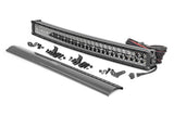 Rough Country - 30 Inch Black Series LED Light Bar - Curved - Dual Row - Amber DRL