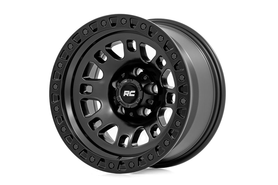 Rough Country - Rough Country 82 Series Wheel/One-Piece/Semi Gloss Black/17x9/5x5/-12mm