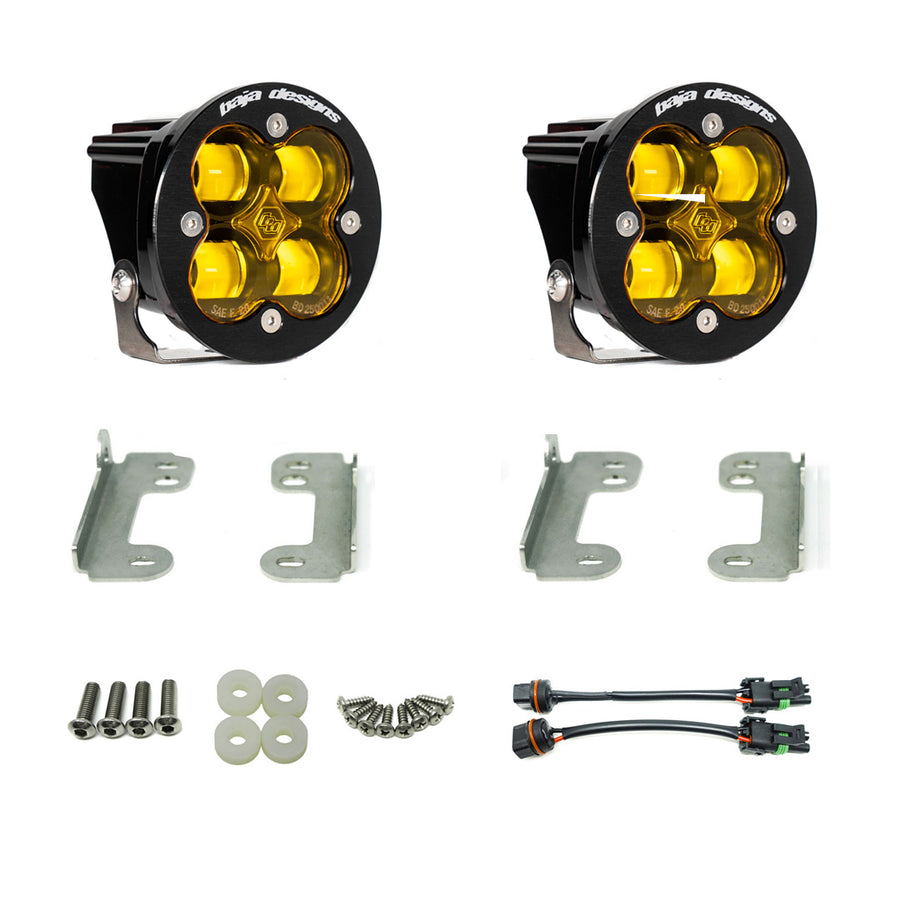 Squadron-R SAE Fog Pocket Kit - '20-26 Gladiator / '18-26 Wrangler JL; W/ OE Sahara Bumper (SAE Fog; Baja Amber)