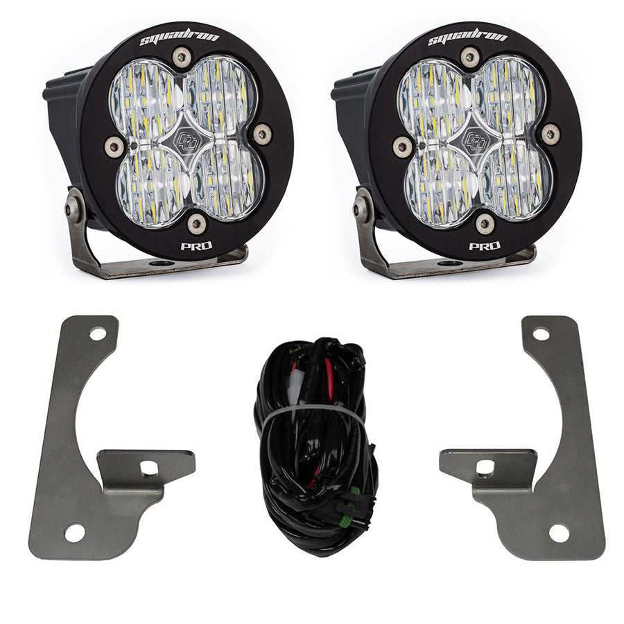Jeep JK Squadron-R Pro Fog Pocket Light Kit - Jeep 2007-09 Wrangler JK; NOTE: W/ Premium OE Bumper (Clear)
