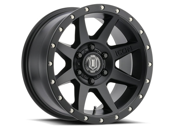 ICON Alloys Rebound Satin Black 17 X 8.5 / 6 X 5.5 0mm Offset 4.75" BS 110.1mm Hub Bore