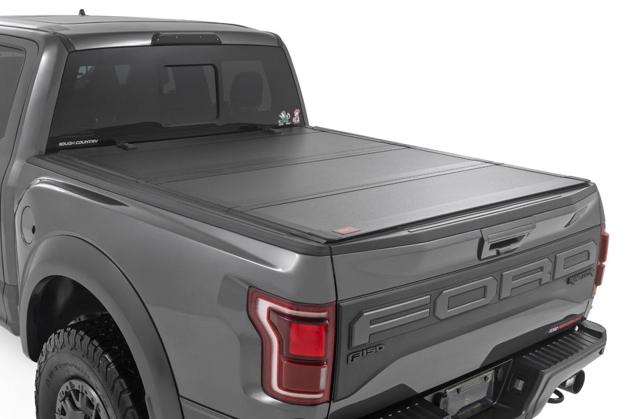 Rough Country - Hard Tri-Fold Flip Up Bed Cover - 5'7 In. Bed - Ford F-150 (21-25)/F-150 Lightning (22-25)