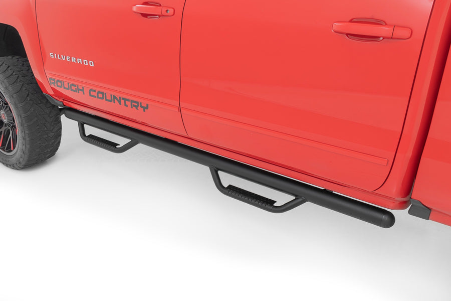 Rough Country - Nerf Steps - Cab Length - Extended Cab - 6'7 In. Bed - Chevy/GMC 1500 (14-18 & Classic)