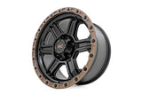 Rough Country - Rough Country 79 Series Wheel/One-Piece/Semi Gloss Black W/Bronze Ring/18x9/6x5.5/0mm