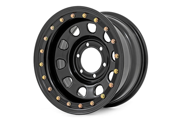 Rough Country - Steel Simulated Bead Lock Wheel/Black/17x9/6x5.5/4.25 Bore/-12