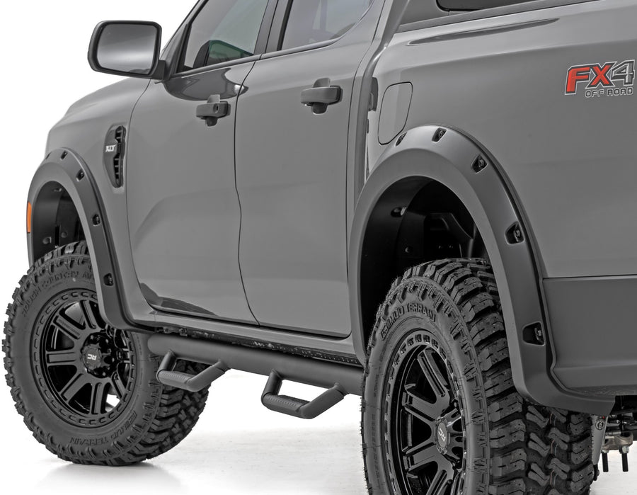 Rough Country - Pocket Fender Flares - E7 Velocity Blue - Ford Ranger 2WD/4WD (2024-2026) - F-F12401-E7