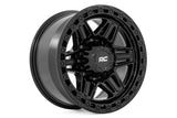 Rough Country - Rough Country 76 Series Wheel - Simulated Bead Lock - Gloss Black - 17x9 / 5x4.5 / +0mm - 76170913