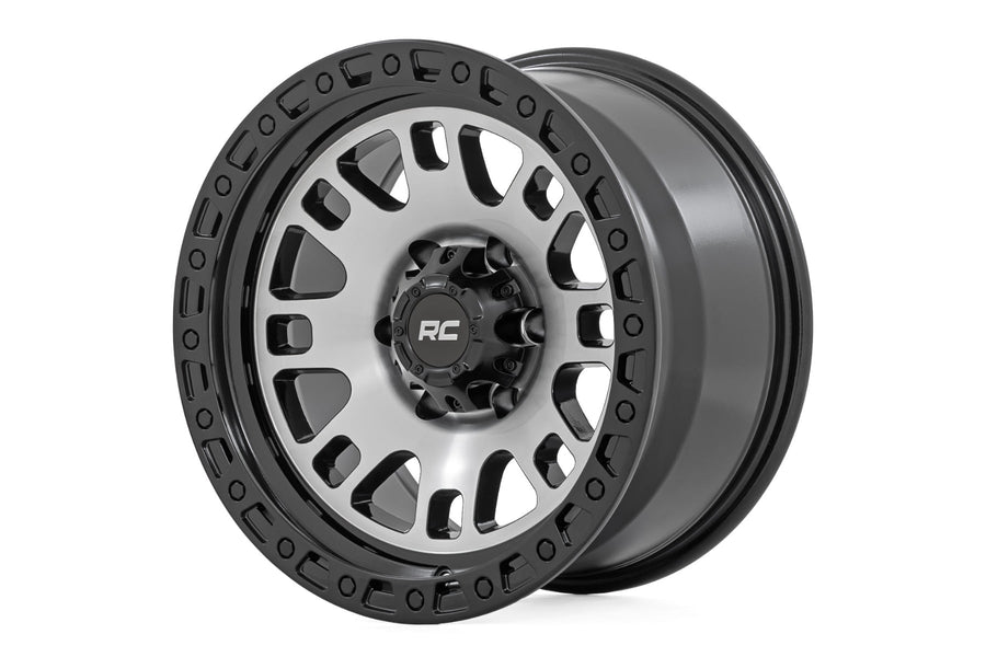 Rough Country - Rough Country 82 Series Wheel/One-Piece/Machined Semi Gloss Black/18x9/6x5.5/-12mm
