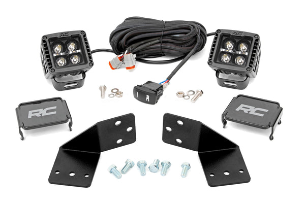 Rough Country - LED Light Kit - Rear Mount - 2 In. Black Pair - Amber DRL - CFMOTO UFORCE 1000