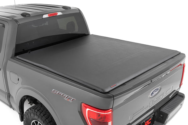 Rough Country - Soft Roll Up Bed Cover - 5'7 In. Bed - Ford F-150/F-150 Lightning/Raptor (15-25)