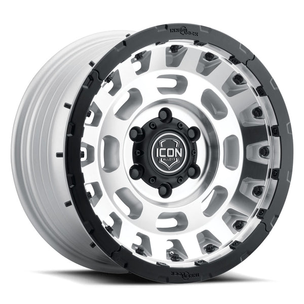ICON Alloys Hammer Pro Silver Machined 17 X 8.5 / 6 X 135 6mm Offset 5" BS