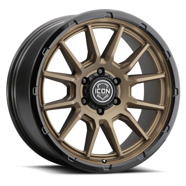 ICON Alloys Cajon Satin Bronze W/ Gloss Black Lip 20 X 9 / 5 X 5 -12mm Offset 4.5" BS