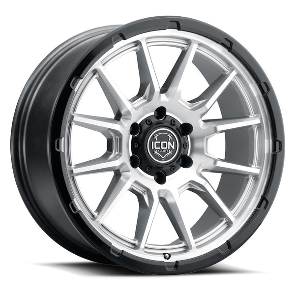 ICON Alloys Cajon Silver Machined W/ Gloss Black Lip 20 X 9 / 6 X 135 16mm Offset 5.625" BS