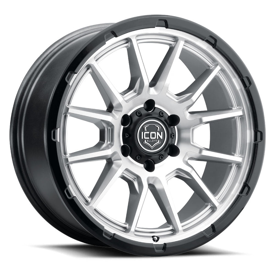 ICON Alloys Cajon Silver Machined W/ Gloss Black Lip 20 X 9 / 6 X 135 16mm Offset 5.625" BS