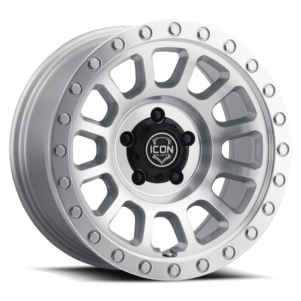ICON Alloys Hulse Silver Machined 18 X 9 / 5 X 5 -12mm Offset 4.5" BS