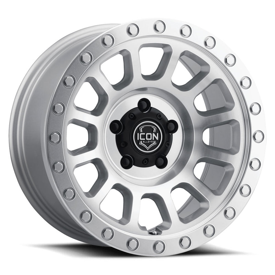 ICON Alloys Hulse Silver Machined 18 X 9 / 8 X 6.5 12mm Offset 5.25" BS