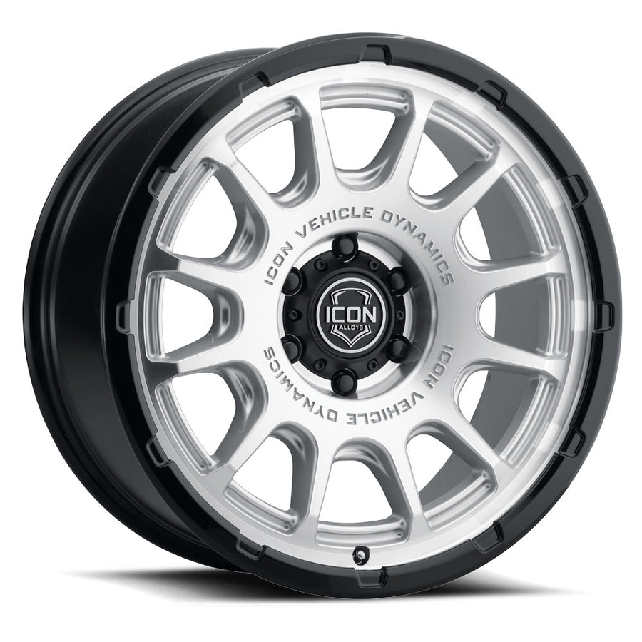 ICON Alloys Rancho Silver Machined W/ Gloss Black Lip 20 X 9 / 6 X 5.5 16mm Offset 5.625" BS