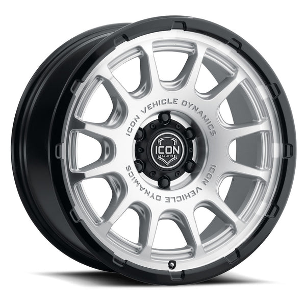 ICON Alloys Rancho Silver Machined W/ Gloss Black Lip 20 X 9 / 6 X 5.5 0mm Offset 5" BS