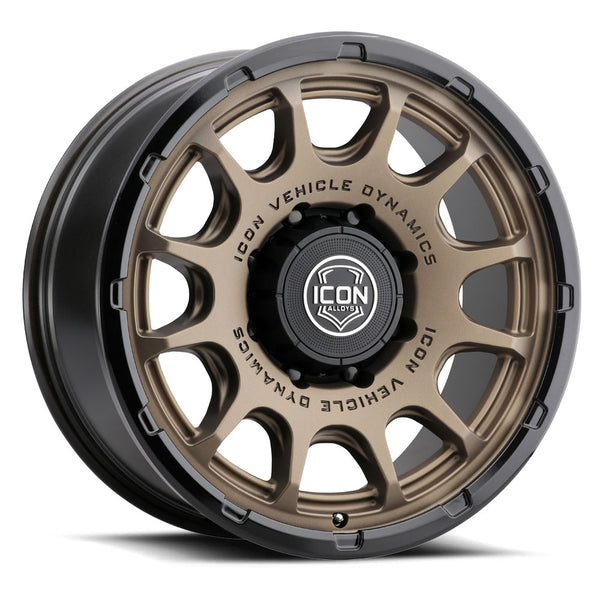 ICON Alloys Rancho Satin Bronze W/ Gloss Black Lip 20 X 9 / 8 X 180 12mm Offset 5.5" BS