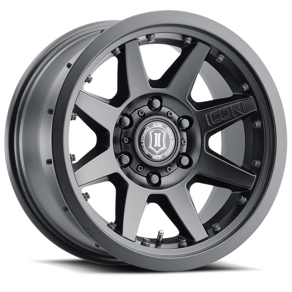 ICON ALLOYS REBOUND PRO SAT BLK - 17 X 8.5 / 5X5 / -6MM / 4.5" BS