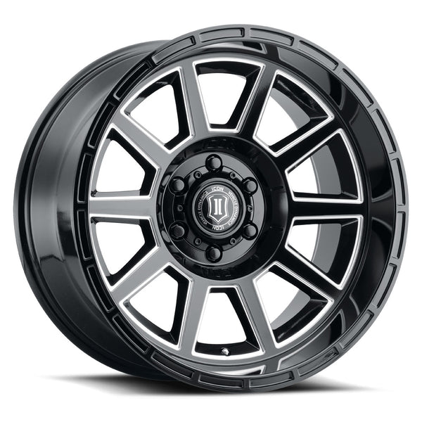 ICON Alloys Recoil Gloss Black W/Milled Windows 20 X 10 / 5 X 150 -24mm Offset 4.5" BS
