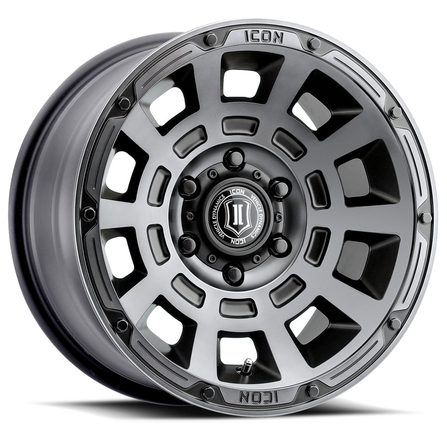 ICON Alloys Thrust Smoked Satin Black 17 X 8.5 / 6 X 5.5 25mm Offset 5.75" BS
