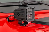 Rough Country - LED Light Kit - Cowl Mount - 2 In. Black Pair - White DRL - Jeep Gladiator JT/Wrangler JL (18-25)
