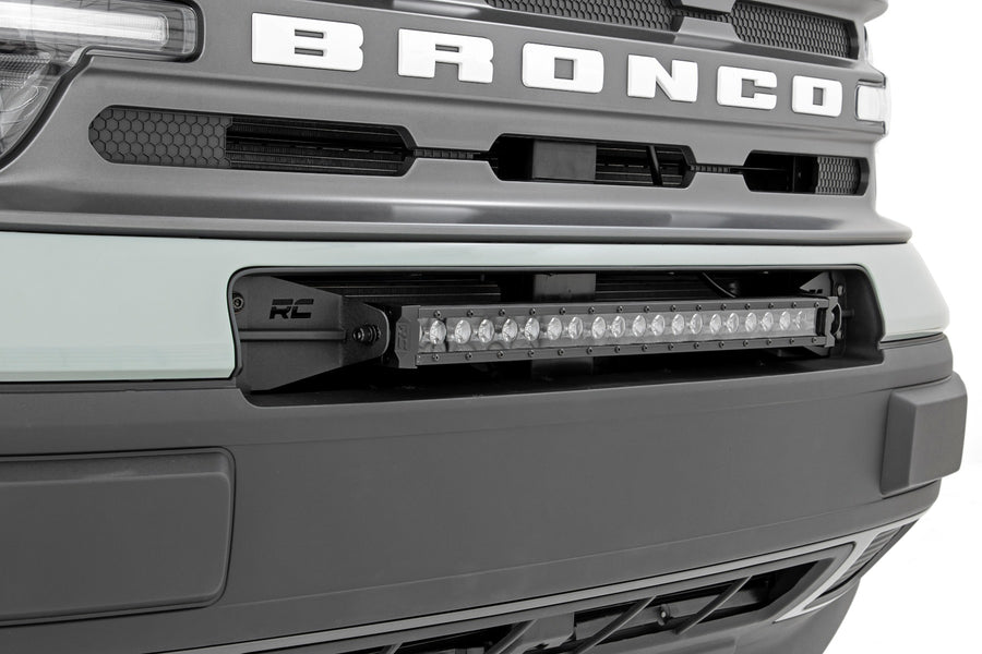 Rough Country - LED Light Kit - Bumper Mount - 20 In. Black Single Row - White DRL - Ford Bronco Sport (21-25)