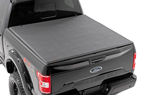 Rough Country - Soft Tri-Fold Bed Cover - 6'7 In. Bed - Ford F-150 (15-20)/Raptor (17-20)
