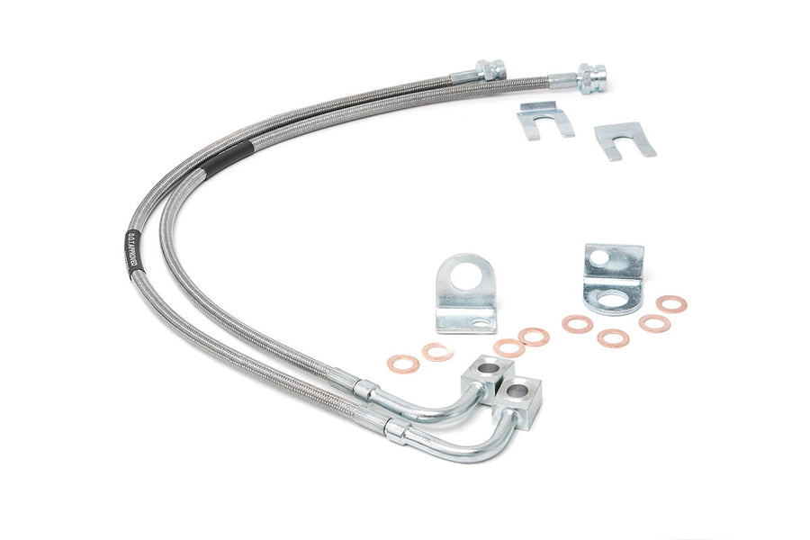 Rough Country - Brake Lines - Stainless - Front - 4-6 Inch Lift - Jeep Wrangler JK/Wrangler Unlimited (07-18)