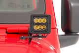 Rough Country - LED Light Kit - Hinge Mount - 2 In. Black Pair - Jeep Gladiator JT/Wrangler JL (18-25)