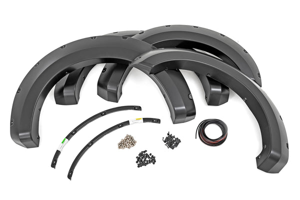 Rough Country - Pocket Fender Flares - JS Iconic Silver - Ford F-250/F-350 Super Duty (17-22)
